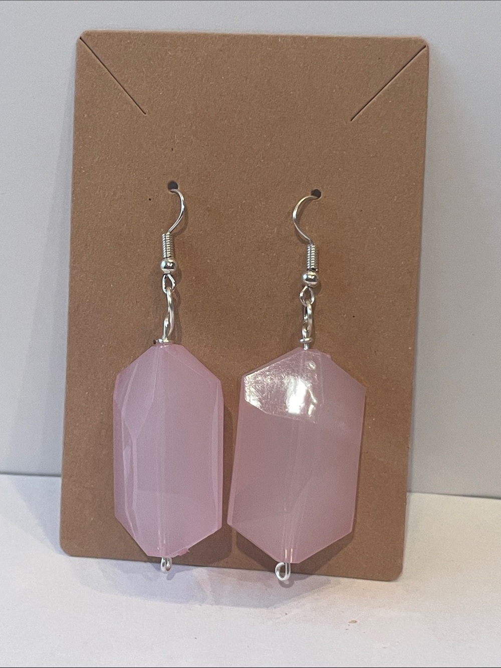 Pink Faceted Drop Earrings - Women Jewelry